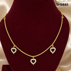 Royal Triple Heart Stone Necklace