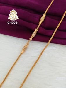 Royal Designer Stone Mugappu Chain