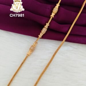 Royal Designer Stone Mugappu Chain