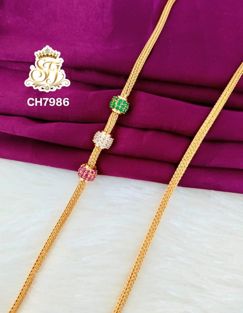 Multi stone Mugappu Chain