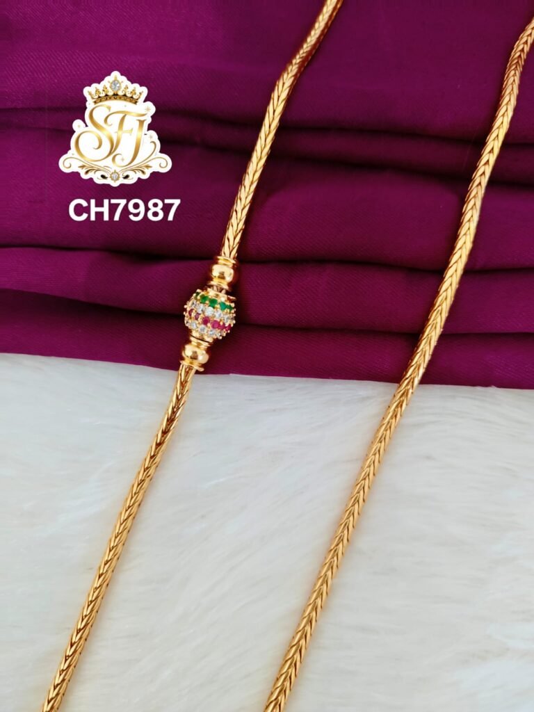 Multi Color ball Mugappu Chain