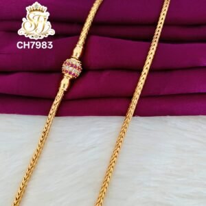 Pink ball Mugappu Chain