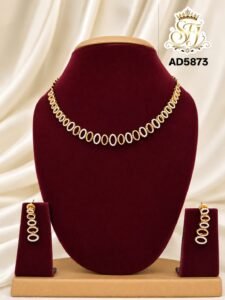 Royal Oval Diamond-Cut AD Necklace Set