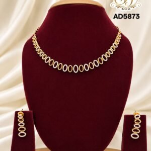 Royal Oval Diamond-Cut AD Necklace Set