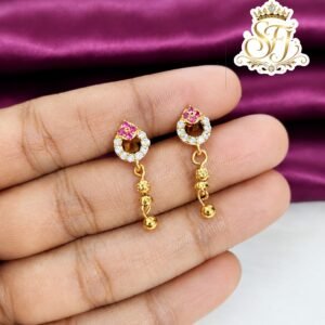 Pink stone Drop Earrings