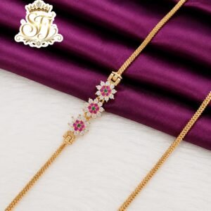 Multi stone floral Mugappu chain