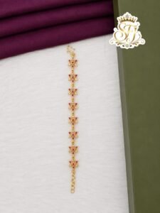 Floral Ruby Stone Bracelet