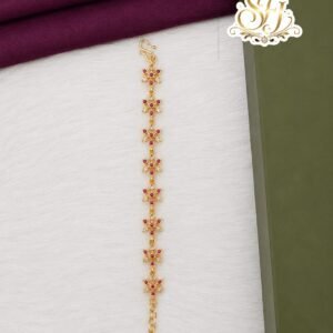 Floral Ruby Stone Bracelet