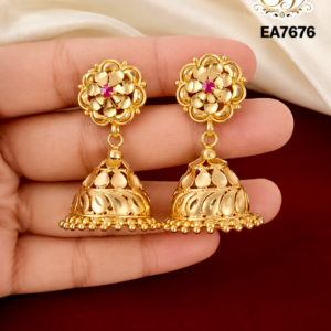 Gold Covering Jhumka Earrings