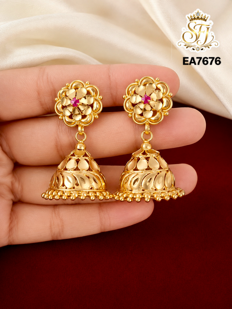 Gold Covering Jhumka Earrings