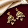 Geometric Gold Covering Dangler Earrings