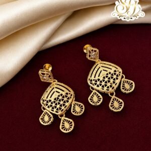 Geometric Gold Covering Dangler Earrings