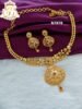 Traditional gold covering floral pendant necklace set with matching earrings for women