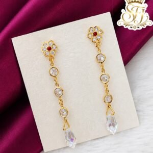 WHITE STONE EARRING