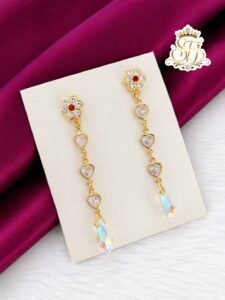 RUBY STONE FLORAL EARRING