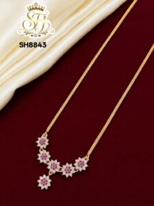 MULTI STONE FLORAL SHORT CHAIN
