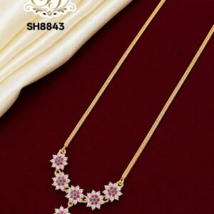 MULTI STONE FLORAL SHORT CHAIN