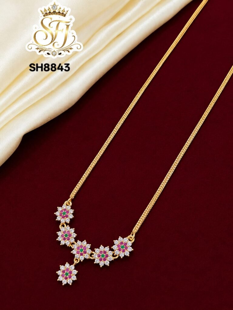 MULTI STONE FLORAL SHORT CHAIN