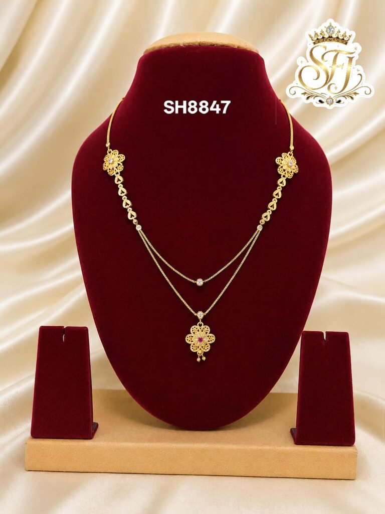 Floral Ruby Double Layer Short chain