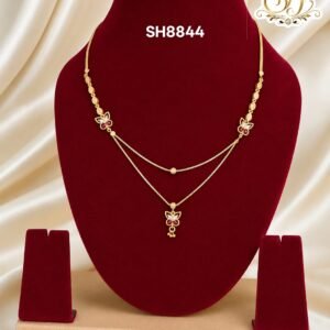 Butterfly Ruby Double Layer Short Chain