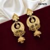 Traditional gold covering floral jhumka earrings for women