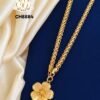 Elegant Flower Gold Covering Pendant Chain for Women