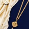 Traditional Floral Gold Covering Mugappu Pendant Chain