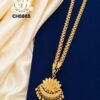 Temple Style Gold Covering Mugappu Pendant Chain