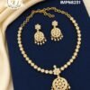Gold Covering White AD Stone Dollar Necklace Set