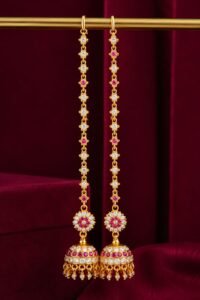 PREMIUM RUBY WHITE EARRING AND MATTAL