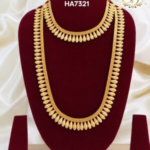 One Gram Gold Plated Leaf Design Long Haram HA7321