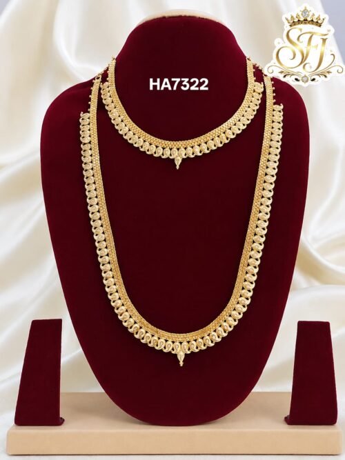 One Gram Gold Plated Peacock Design Long Haram