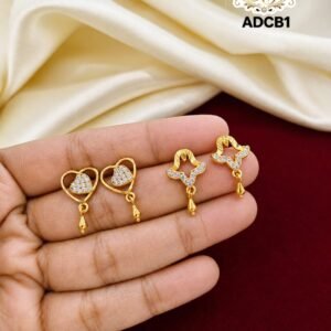 HEART WHITE STONE EARRING
