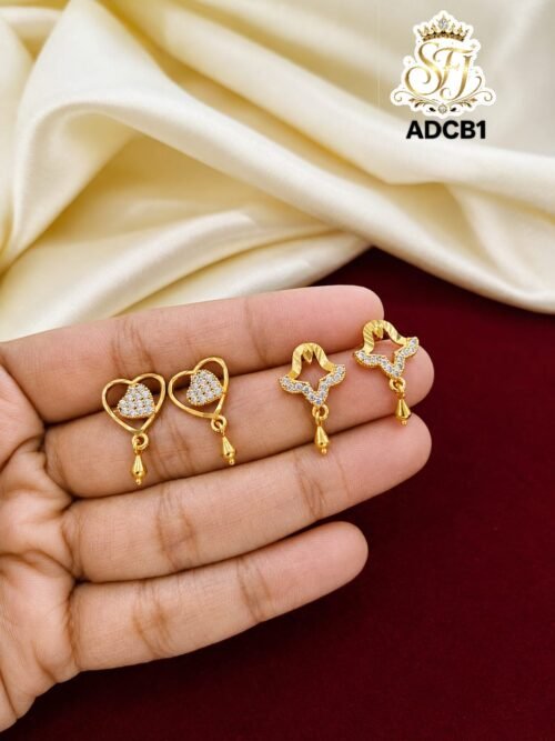 HEART WHITE STONE EARRING