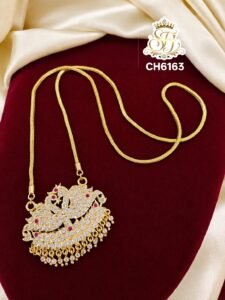 RUBY PINK STONE WORK DOLLAR CHAIN