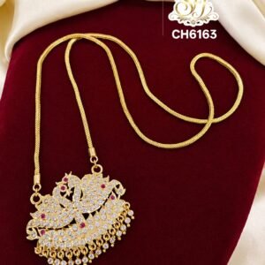 RUBY PINK STONE WORK DOLLAR CHAIN