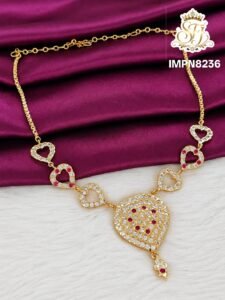 RUBY WHITE HEART NECKLACE