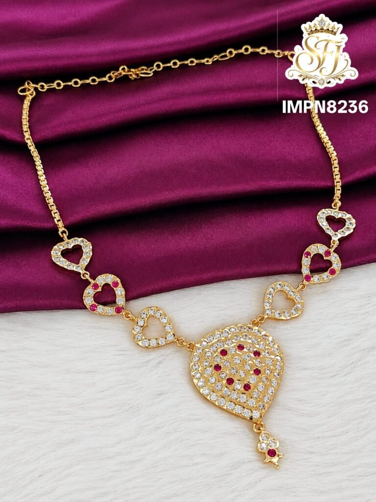 RUBY WHITE HEART NECKLACE
