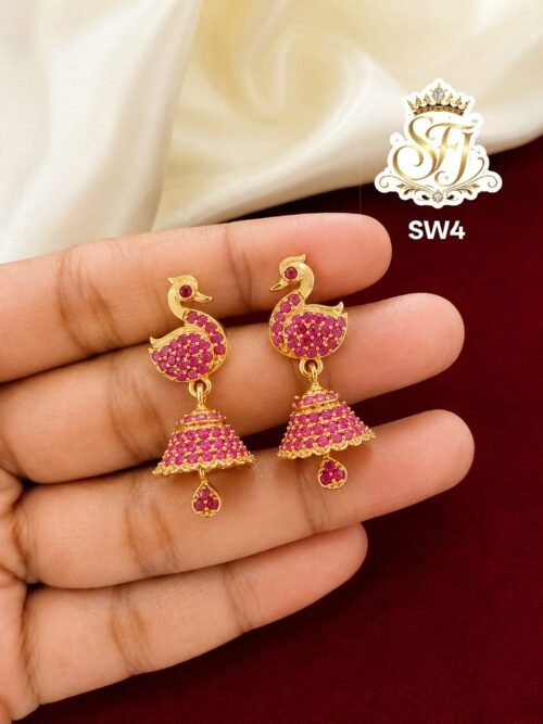 PREMIUM PINK SWAN EARRINGS