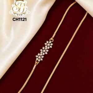 PREMIUM WHITE STONE FLORAL MUGAPPU CHAIN
