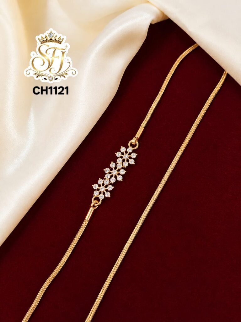 PREMIUM WHITE STONE FLORAL MUGAPPU CHAIN