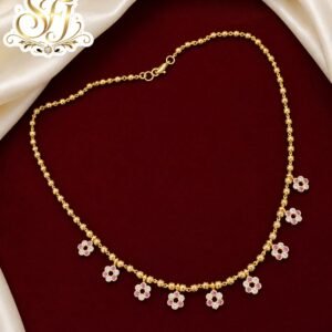 PREMIUM RUBY WHITE FLORAL SHORT CHAIN