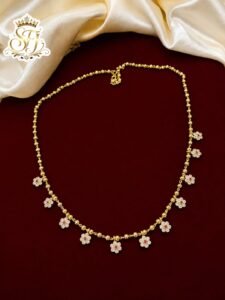 Premium floral ball chain gold covering necklace for women
