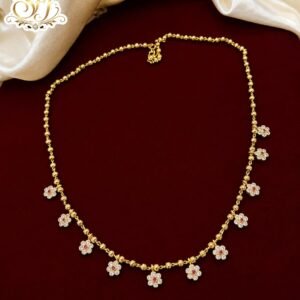Premium floral ball chain gold covering necklace for women