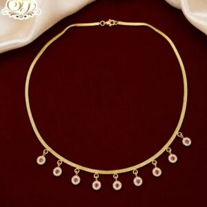 FLORAL RUBY STONE SHORT CHAIN