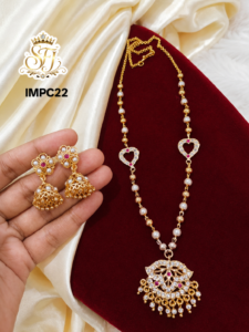 Premium pearl chain with impone pendent