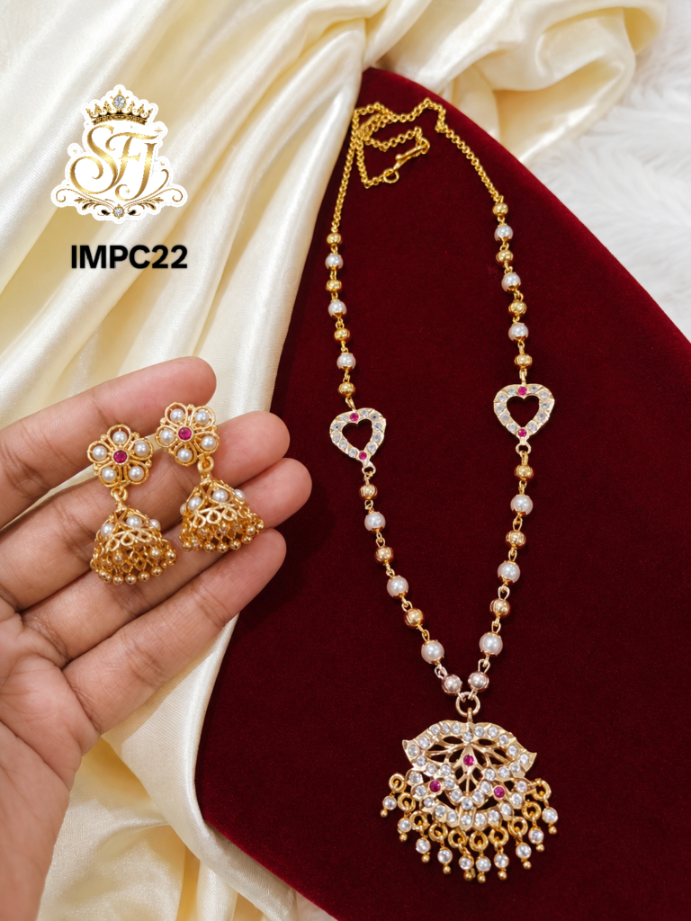 Premium pearl chain with impone pendent