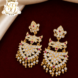 Three step impone stone earrings