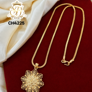 Designer Flower Gold Covering Pendant Chain