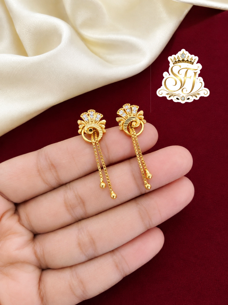 Gold plated drop earrings